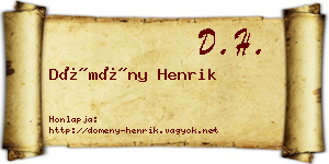 Dömény Henrik névjegykártya